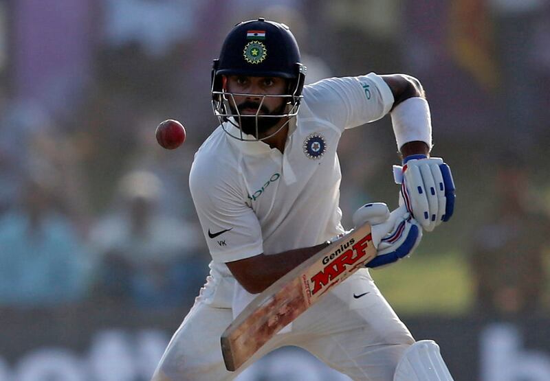 Cricket - Sri Lanka v India - First Test Match - Galle, Sri Lanka - July 28, 2017 - India's captain Virat Kohli plays a shot. REUTERS/Dinuka Liyanawatte