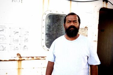 Captain Ayyappan Swaminathan of the MZ Azraqmoiah has been at sea for almost three years because of a financial dispute with his employer. He is one of three crew left on board the vessel to have negotiated a deal that will see them return home. Courtesy: A. Swaminathan.