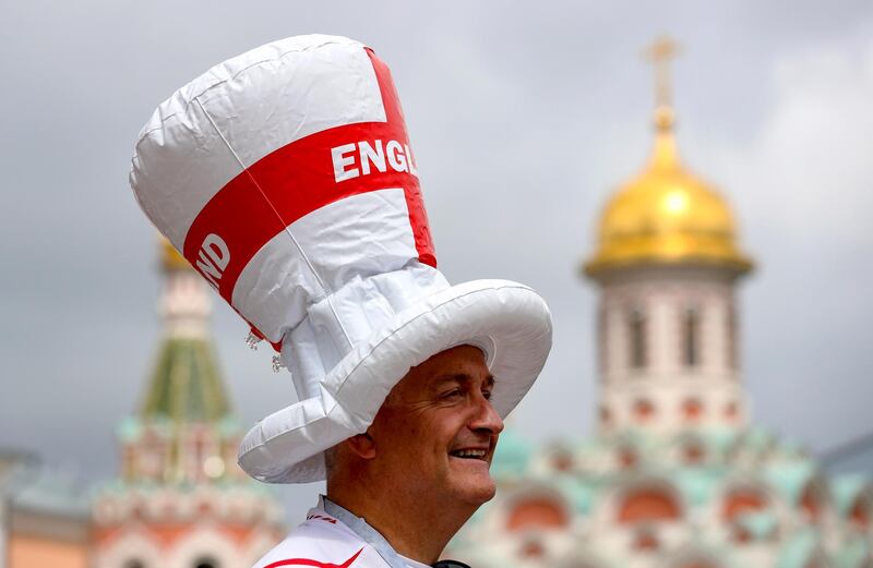An England fan at the Red Square. EPA