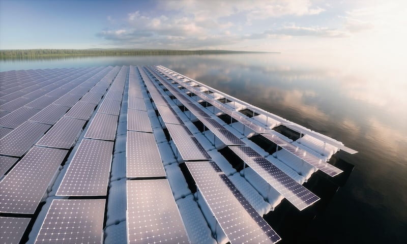 Cirata, a floating solar plant in Indonesia, expected to enter operation in 2022. Photo: Masdar