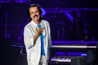 Composer Yanni played a sprawling set in Abu Dhabi’s Du Forum. Picture courtesy of Flash Entertainment