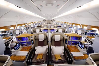Emirates A380 double-decker superjumbos can accommodate more than 400 passengers per flight.