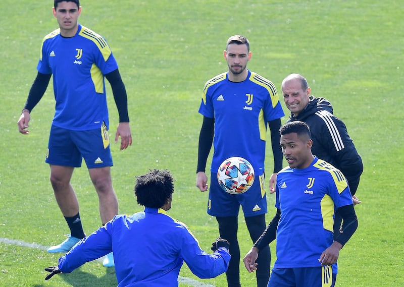 Juventus head coach Massimiliano Allegri during a training for the game against Villareal. EPA 