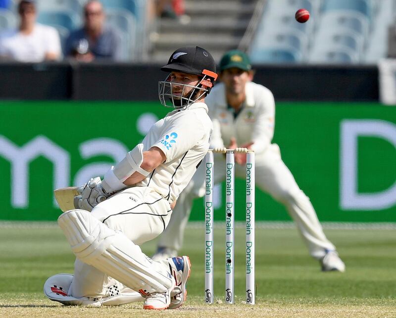 New Zealand's Kane Williamson avoids a bouncer in Melbourne. Andy Brownbill