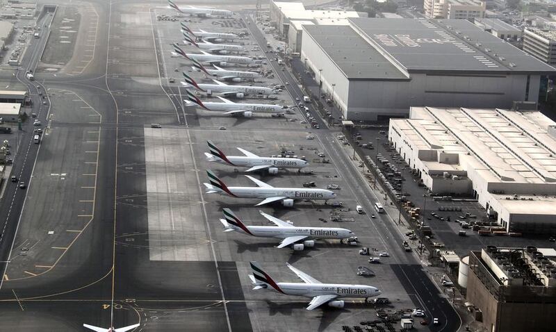 Planes were grounded for almost one hour on Friday at Dubai International Airport. AFP
