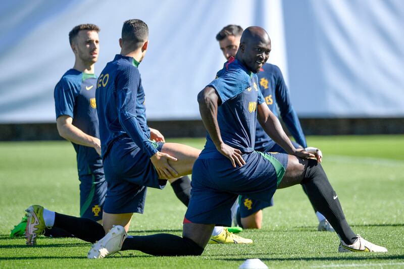 Portugal midfielder Danilo Pereira during training at the Municipal Stadium in Braga. AFP