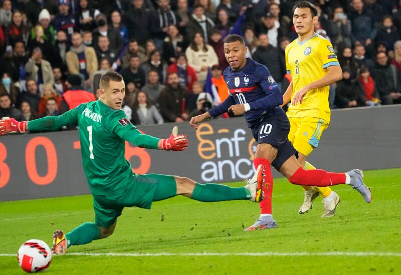 Mbappe completes the scoring with France's eighth, and his fourth. AP