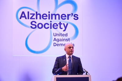 Sajid Javid, UK health secretary at the time, addressing last year's Alzheimer's Society annual conference in London, where he said a 10-year plan would focus on prevention. PA