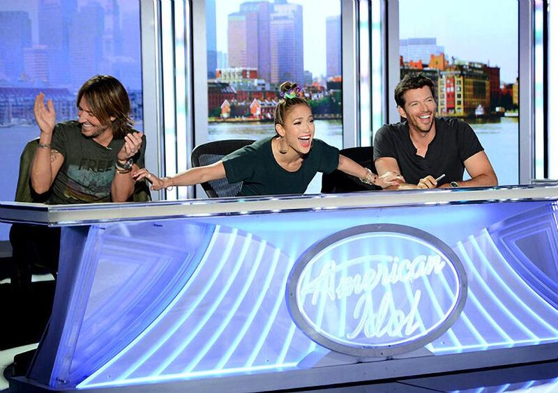 From left, Keith Urban, Jennifer Lopez, and Harry Connick Jr are the judges for the 13th season of American Idol. Courtesy Fox

