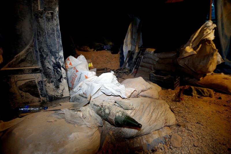 A rocket is seen inside big cave of the Al-Nusra terrorism groups. Nabil Mounzer