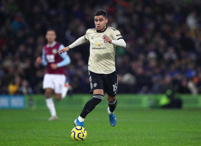 Pereira runs with the ball at Turf Moor. Getty