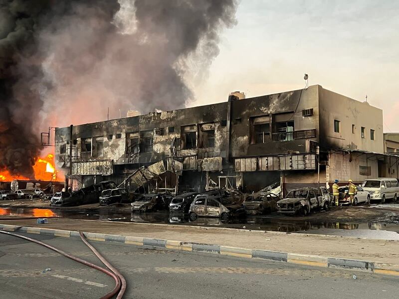 Police said Ajman firefighters from three stations were on the scene within seven minutes.