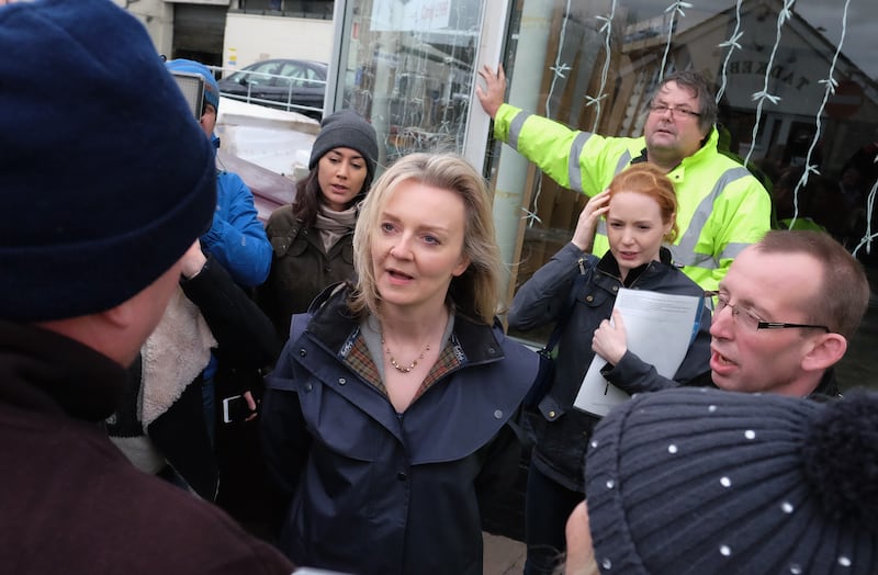 When she was environment minister, Ms Truss visited the bridge over the River Wharfe in Tadcaster, which collapsed after heavy flooding in December 2015. Getty Images
