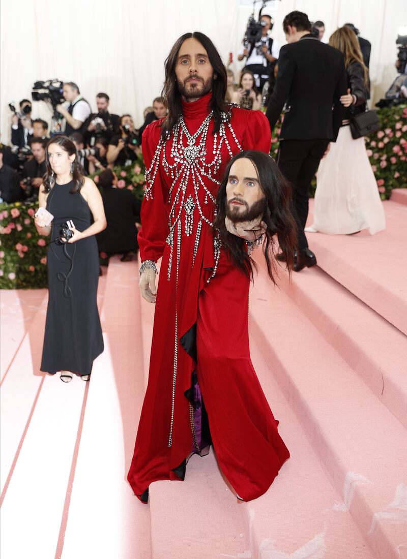 Jared Leto in Gucci at the 2019 Met Gala. EPA