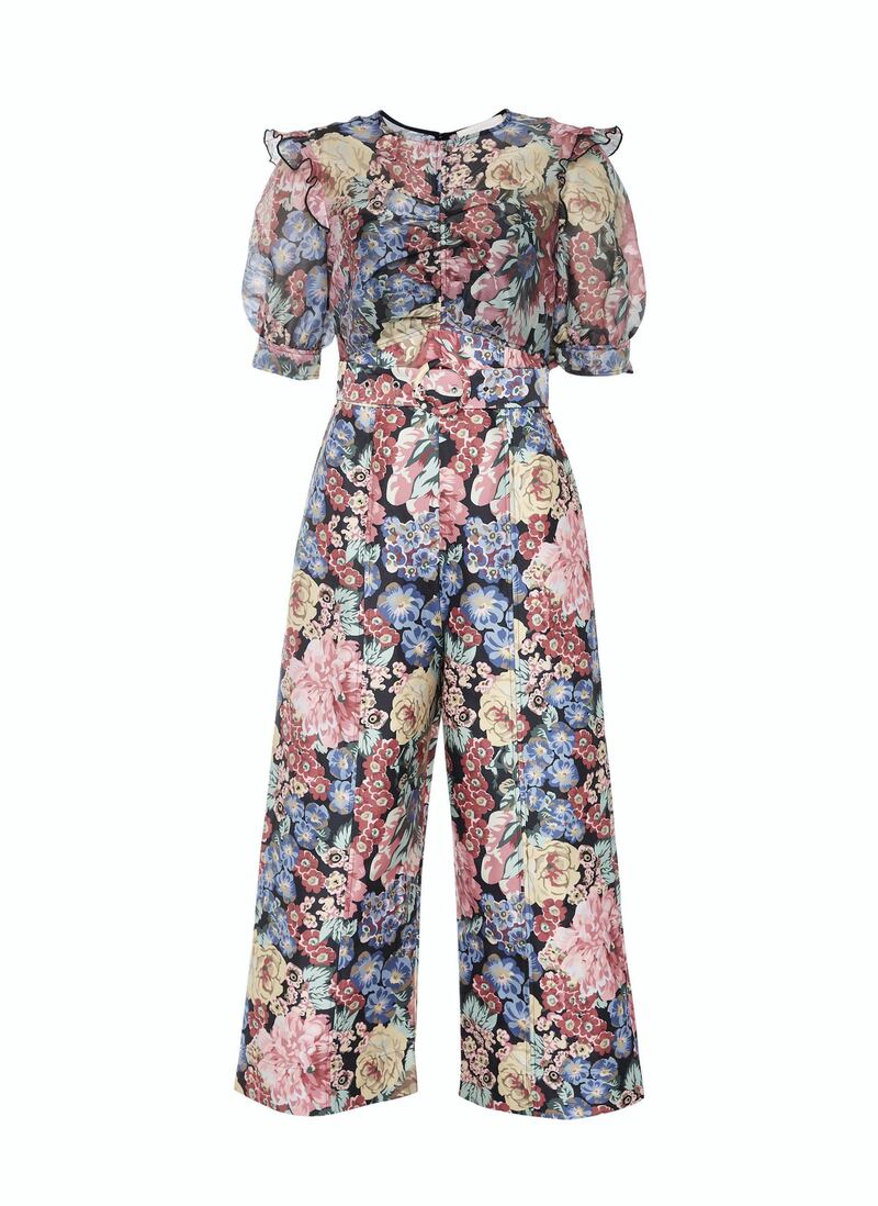Floral-print belted jumpsuit, Dh795, Keepsake at Namshi 