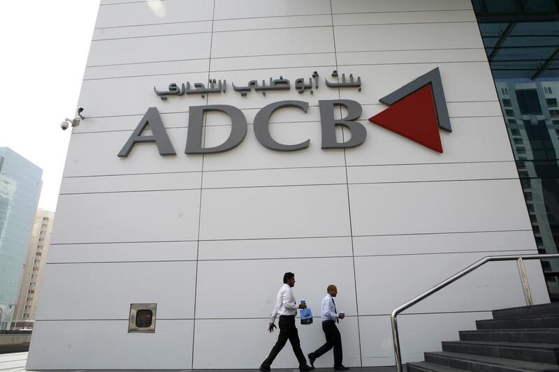 ADCB’s net profit for the three months to the end of September surged 47 per cent from a year ago to Dh920 million. Asmaa Al Hameli / The National