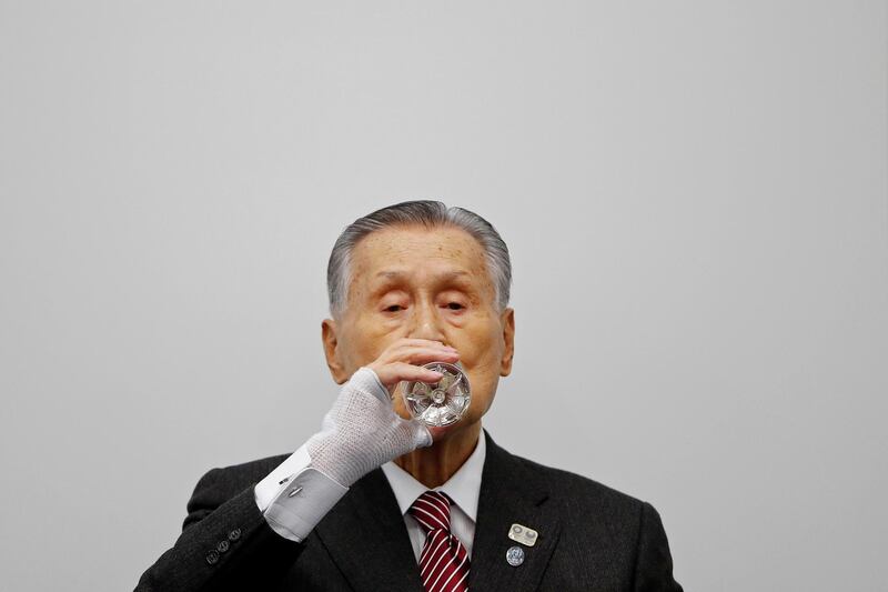 Yoshiro Mori, President of the Tokyo 2020 Olympic Games Organising Committee,  during a news conference on Monday. Reuters