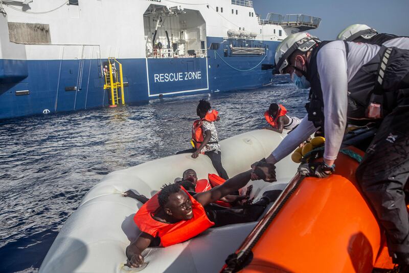 A MSF rescue ship reached the boat, managing to rescue dozens of other migrants. AFP