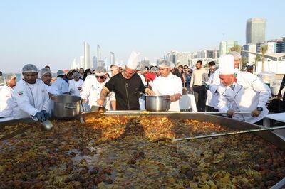 Abu Dhabi Food Festival broke the world record for the largest meat stew. Courtesy Abu Dhabi Food Festival