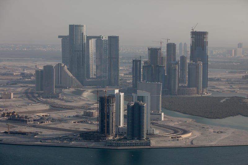 Abu Dhabi, United Arab Emirates, Oct. 1, 2013 /// 
Aerial view of the construction on the Reem Island in Abu Dhabi, on Tuesday, Oct. 1, 2013.(Silvia Razgova / The National)

Usage: 
Publication: Undated
Reporter: Standalone

 *** Local Caption ***  131001-sr-aerialAD01.jpgbz07oc-p1-ad-property.jpg