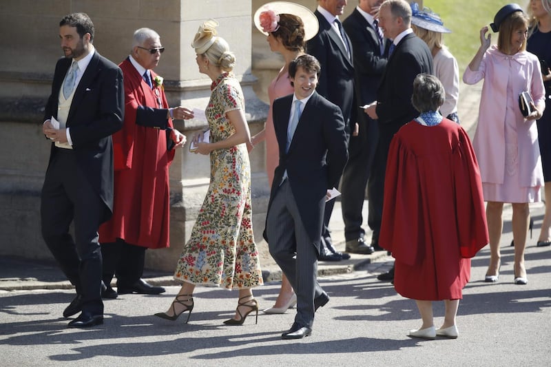 British singer James Blunt arrives for the wedding ceremony of Britain's Prince Harry and Meghan Markle at St George's Chapel, Windsor Castle, in Windsor. Odd Andersen / AFP