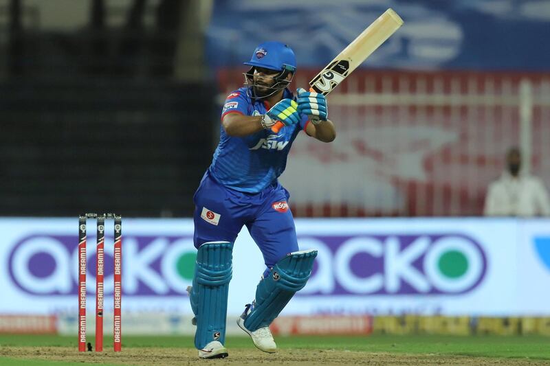 Rishabh Pant of Delhi Capitals bats during match 16 of season 13 of the Dream 11 Indian Premier League (IPL) between the Delhi Capitals and the Kolkata Knight Riders held at the Sharjah Cricket Stadium, Sharjah in the United Arab Emirates on the 3rd October 2020.  Photo by: Deepak Malik  / Sportzpics for BCCI