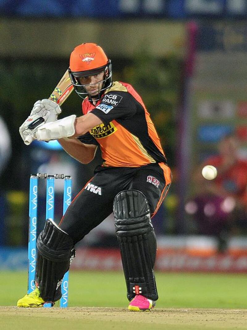 Sunrisers Hyderabad batsman Kane Williamson plays a shot against Rising Pune Supergiants. Noah Seelam / AFP