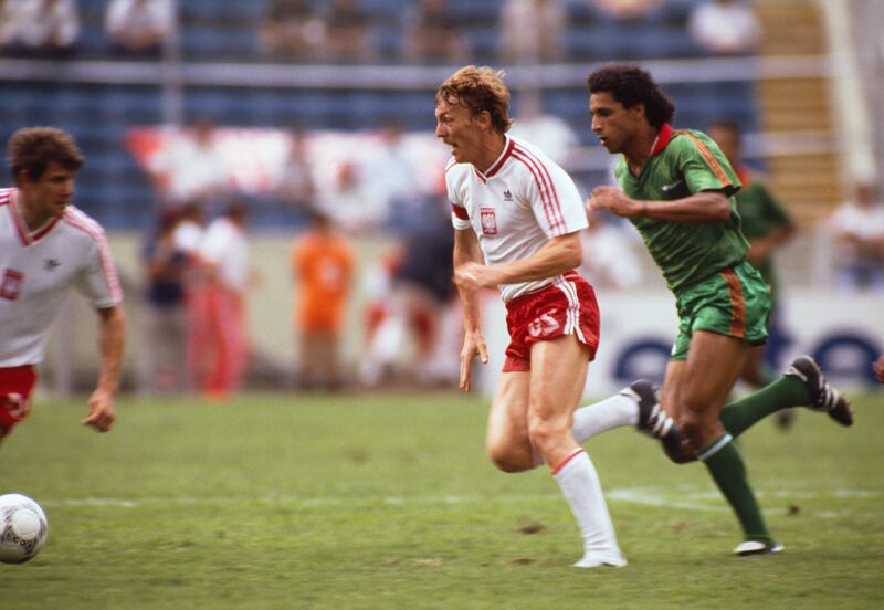 Morocco vs Poland during the group stage of the 1986 World Cup. Getty Images