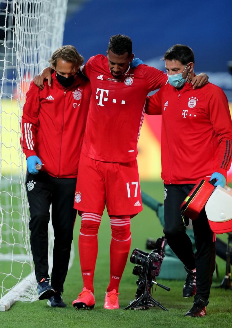 Jerome Boateng - 6: Substituted early in the semi-final, and limped off after a rapid PSG break in the 25th minute of the final, too. Getty