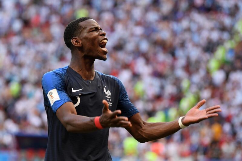 Paul Pogba of France celebrates victory against Argentina. Laurence Griffiths / Getty Images