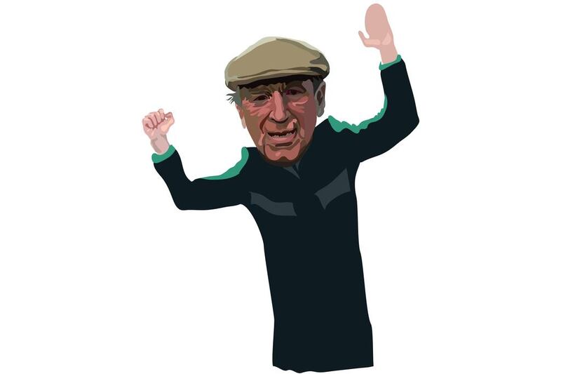 Jack Charlton: It says much about the achievements of Jack Charlton that he is more often remembered for being coach of Republic of Ireland than he is for winning the World Cup with England. “Big Jack” coached Ireland to their first finals in 1990, reached the last eight and qualified again in 1994. Illustration by Mathew Kurian / The National