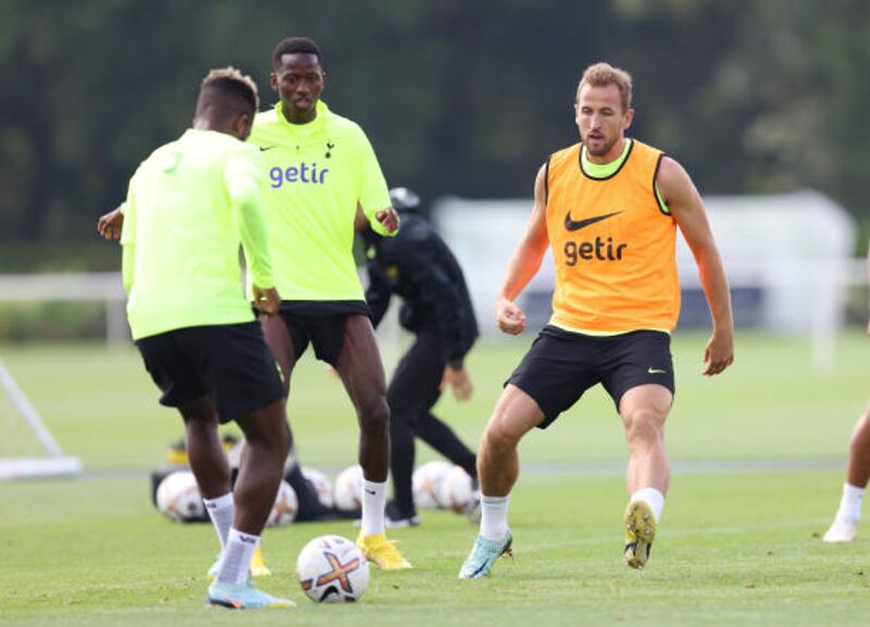 Harry Kane of Tottenham Hotspur during training. Getty Images