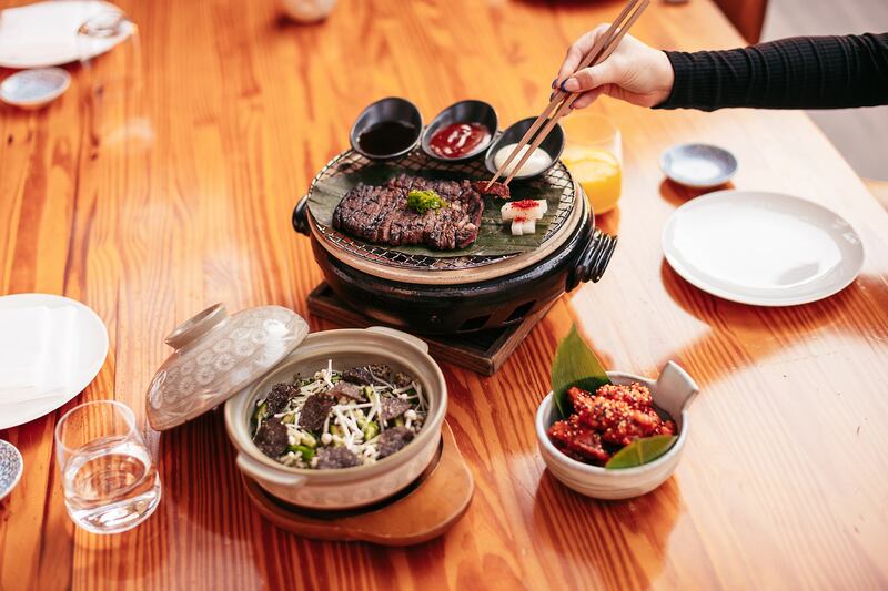 Japanese restaurant Netsu offers warayaki-grilled Wagyu beef on its iftar menu. Photo: Netsu