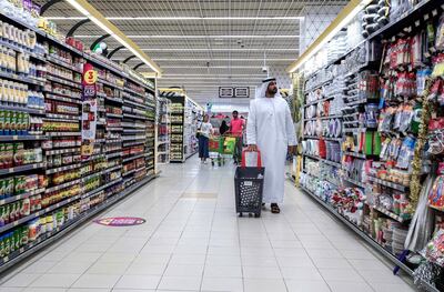 Abu Dhabi, United Arab Emirates, March 19, 2020.  Shoppers doing their groceries at the Lulu Hypermarket at Mushriff Mall during the Covid-19 pandemic.
Victor Besa / The National
Reporter:   Dasn Sanderson
Section:  NA