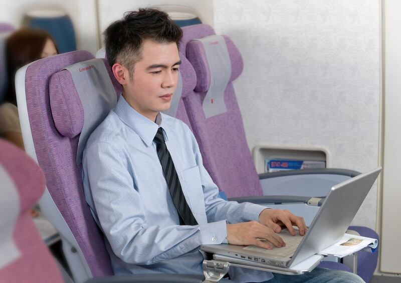 Room for work: China Airlines' economy cabin. Courtesy China Airlines