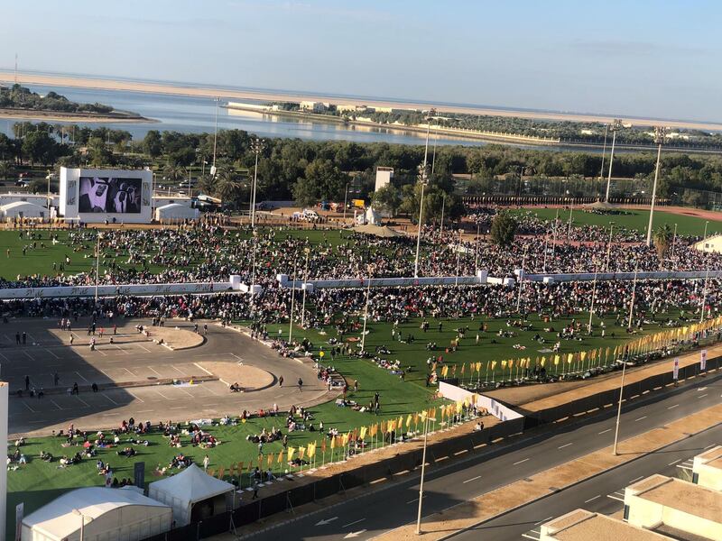 Crowds arriving at Zayed Sports City.