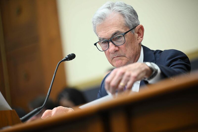 Federal Reserve Chairman Jerome Powell testifies before the US House financial services committee in Washington. AFP