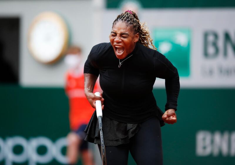 Serena Williams screams on court. Reuters