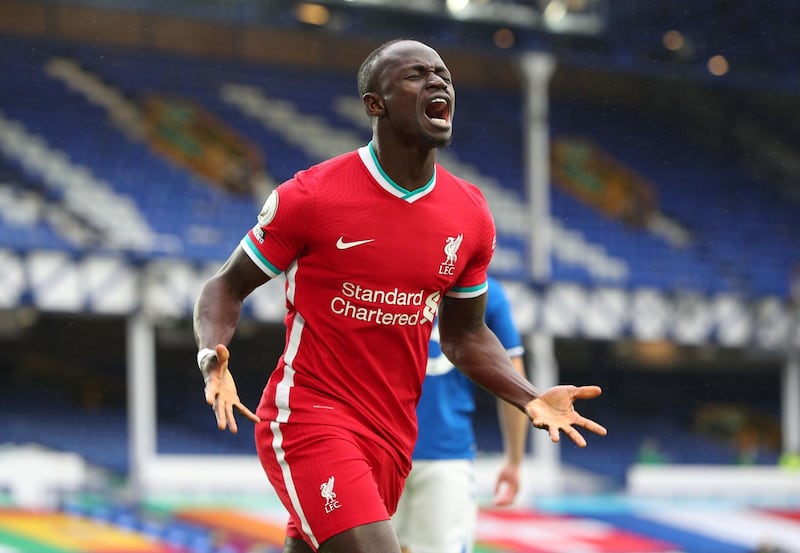 Liverpool's Sadio Mane celebrates scoring. PA
