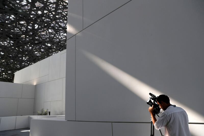 Abu Dhabi, United Arab Emirates - November 6th, 2017: Interior shots of the dome at the Louvre. Louvre Media Day. Monday, November 6th, 2017 at Louvre, Abu Dhabi. Chris Whiteoak / The National