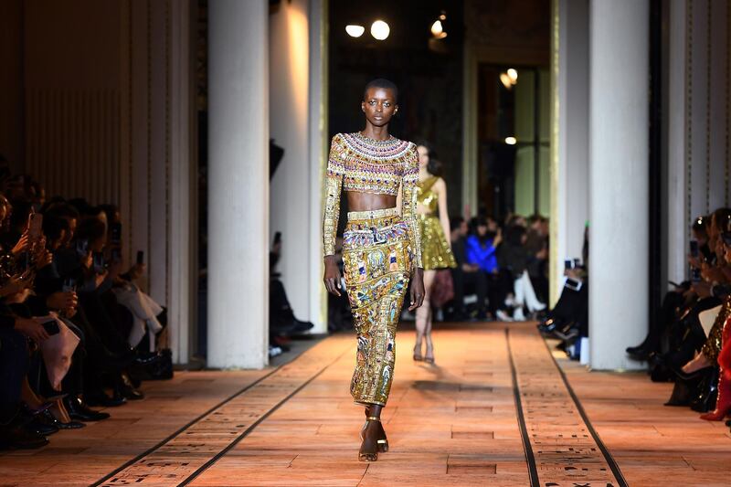 A look by Zuhair Murad during his spring / summer 2020 haute couture show in Paris, on January 22, 2020. AFP