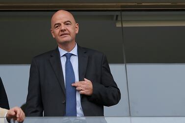 Fifa President Gianni Infantino has been criticised for his appearance at US President Donald Trump and Jared Kushner's controversial Bahrain workshop. AP 