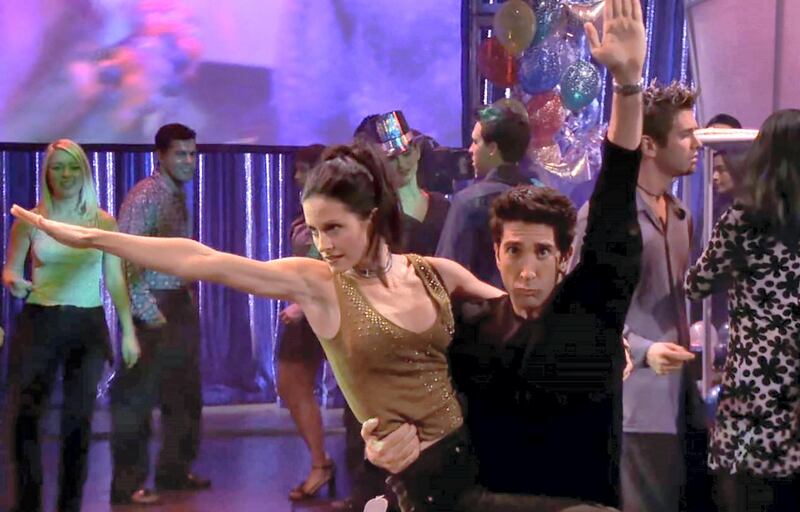 'The One With The Routine' (s6, e10): Ross and Monica regress to their extremely uncool teenage selves after Joey’s roommate Janine gets them a spot dancing on 'Dick Clark's New Year's Rockin' Eve,' something they dreamed of as kids. The siblings are desperate to make it as dancers on the podium so their parents will see them on TV, and resort to pulling out their childhood dance routine in order to get the producers’ attention. It’s the kind of episode where you spend the whole time laughing at them, not with them, and it’s genius. Courtesy Netflix