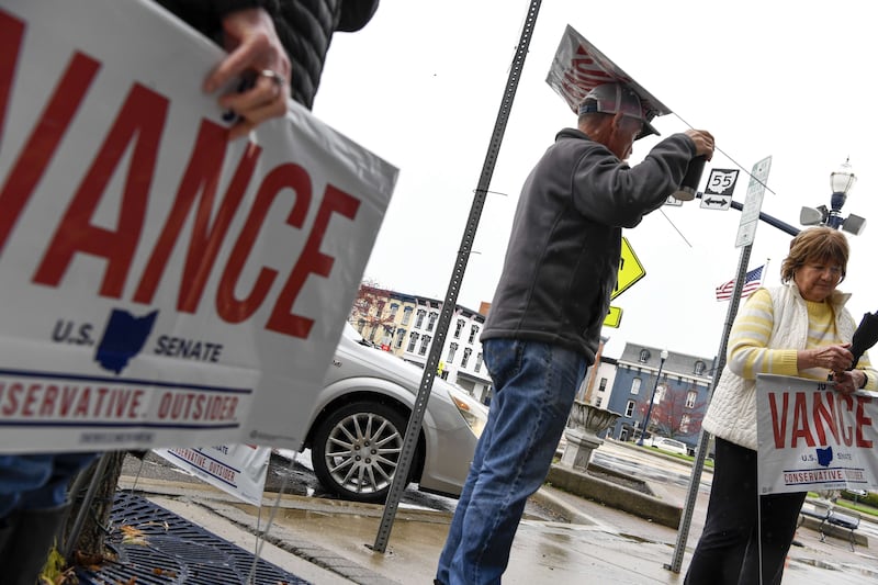 Supporters attend a campaign event in Troy, Ohio. Getty Images / AFP
