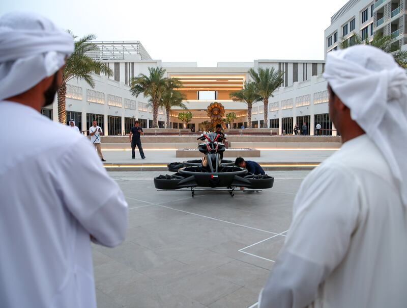 The piloted vehicle on display at Yas Bay 

