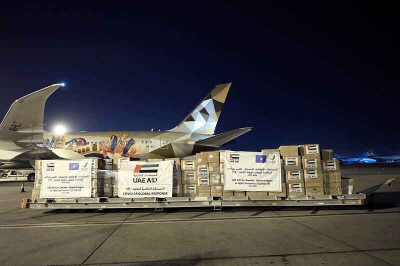 ABU DHABI, 24th June, 2020 (WAM) -- The UAE today sent an aid plane carrying 7 metric tons of medical supplies to Jubaland, Somalia to bolster the country’s efforts to curb the spread of COVID-19. Wam