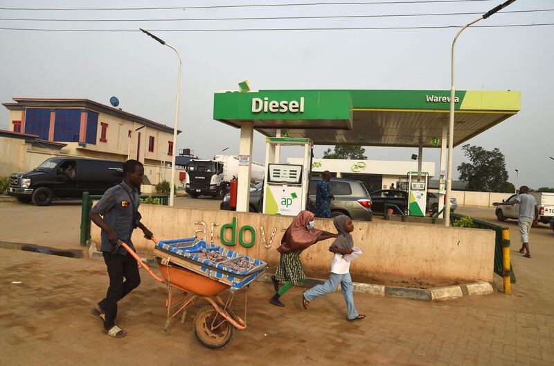 Fuel pumps in Ogun State, south-west Nigeria. AFP