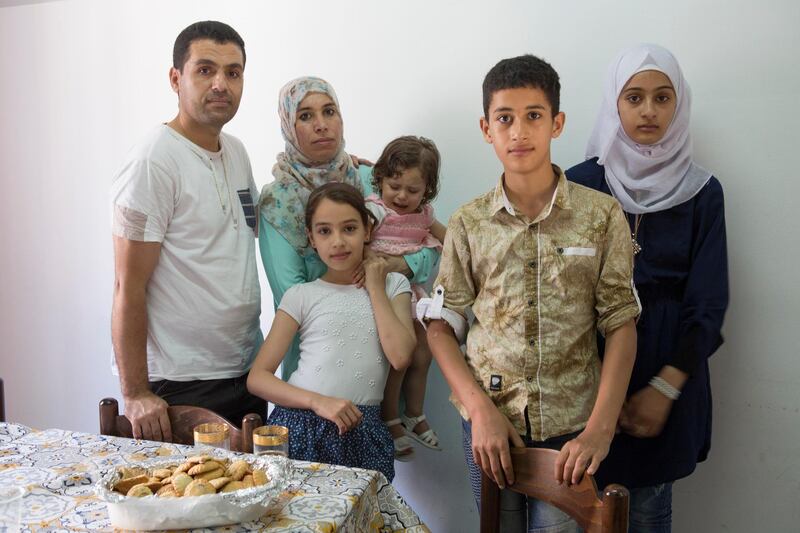   A Syrian refugee family rthat has esettled from Jordan to Sicily.  Yasir and his wife Suhir, daughters Bathoul (14), Heba (10), Haya (2) and son (12) arrived in Sicily in March 2018.  They family fled Dara’a in Syria in 2011 and lived in Jordan (near Irbid) for 7 years.  Yasir was a private hire driver in Syria as well as outside Syria.  They stayed on in Syria for as long as they could before the bombing and the destruction and devastation became too bad and families were being separated and they were hiding children underground to keep them safe.  The day after they fled their house was destroyed in a bomb.  When they got to Jordan they were grateful to finally be safe but life was still challenging.  The kids had started to go to school again but it wasn’t a high standard and Yasir wasn’t allowed to get a formal job so was only getting limited, cheap work in construction.  They applied for resettlement because they were struggling to support themselves and they wanted a better, more secure future for their children.  They had very little idea what to expect when they arrived in Italy and for the first 15 days they felt very isolated and questioned their decision.  They didn’t speak the language, the culture, food, everything was completely different.  After 15 days an Eritrean refugee family (who spoke Arabic having lived in a refugee camp in Sudan for many years) was resettled to the apartment below and they have become firm friends. ; UNHCR Goodwill Ambassador Khaled Hosseini meets refugees on the Italian island of Sicily. UNHCR/Andy Hall