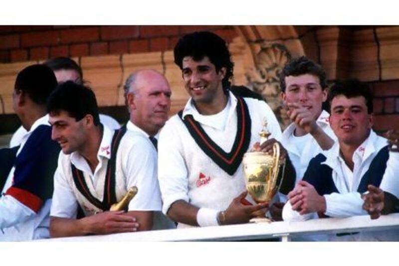 Lancashire fans were fortunate to see former Pakistan captain Wasim Akram, holding the Benson & Hedges Cup in 1990, play for their local team.