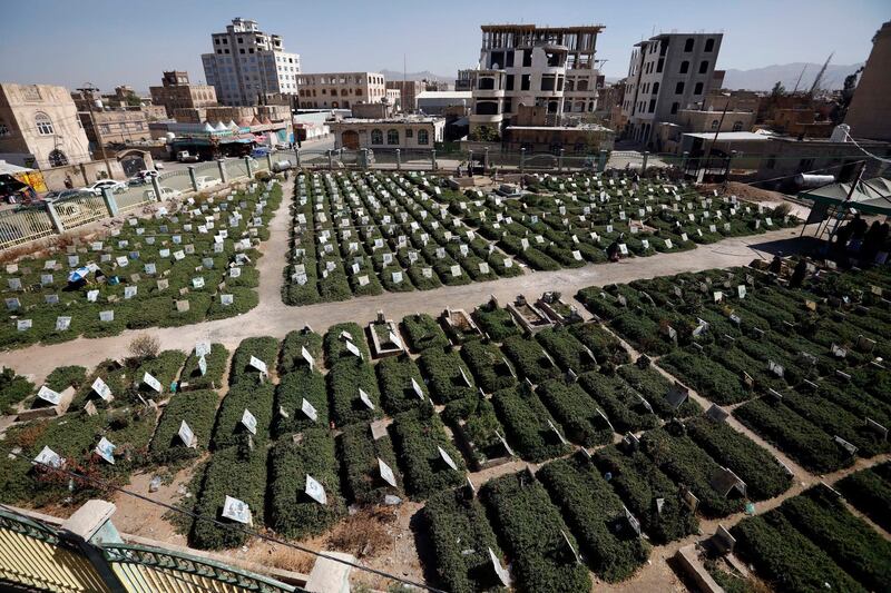 A cemetery in Sanaa, December 4. Over 233,000 people in Yemen have been killed over the last six years. EPA